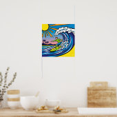 Surfende Pop Art Poster (Keuken)