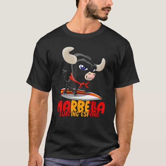 Surfende pot Spanje Marbella met Cute Taurus T-shirt (Voorkant)
