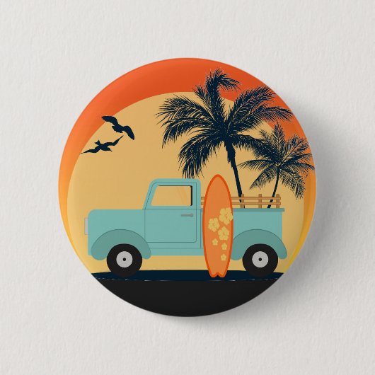 Surfende Retro-Button Ronde Button 5,7 Cm (Voorkant)