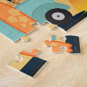 Surfende Retro Jigzaag Puzzle Legpuzzel (Zijkant)