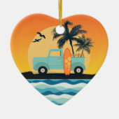 Surfende Retro-keramisch Ornament (Voorkant)