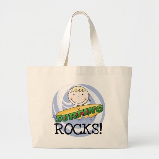 Surfende Rocks - Blond Boy Tshirts en Gifts Grote Tote Bag (Voorkant)
