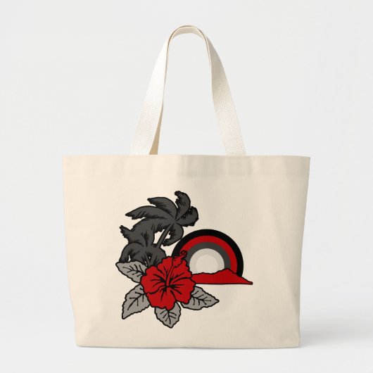 Surfende Safari  Hawaiian Beach Bag Grote Tote Bag (Voorkant)