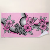 Surfende Safari  Hawaiian Surfboard Roze Strandlaken (Voorkant)