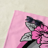 Surfende Safari  Hawaiian Surfboard Roze Strandlaken (In situ)