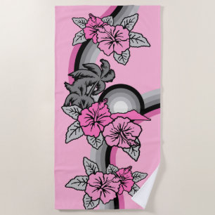 Surfende Safari Hawaiian Surfboard Roze Strandlaken