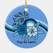 Surfende Safari Holiday Ornaments Keramisch Ornament (Achterkant)