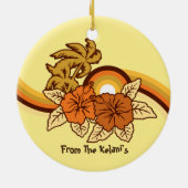 Surfende Safari Holiday Ornaments Keramisch Ornament (Achterkant)