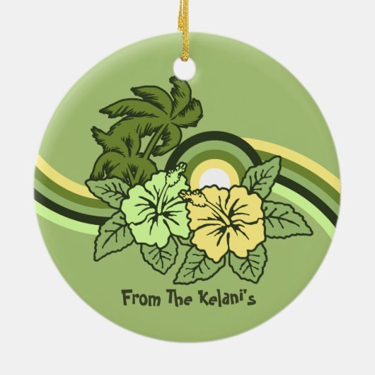 Surfende Safari Holiday Ornaments Keramisch Ornament (Achterkant)