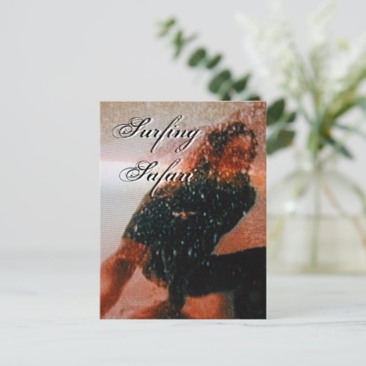 Surfende Safari I Briefkaart -  (Staand voorkant)