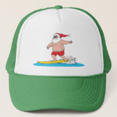 Surfende Santa Hat Trucker Pet (Voorkant)