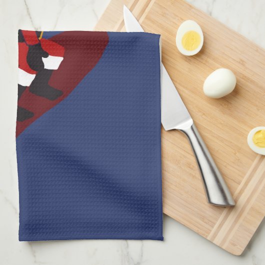 Surfende Santa Kitchen Towel Theedoek (Quarter Fold)