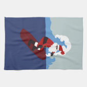 Surfende Santa Kitchen Towel Theedoek (Horizontaal)