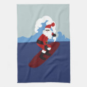 Surfende Santa Kitchen Towel Theedoek (Verticaal)