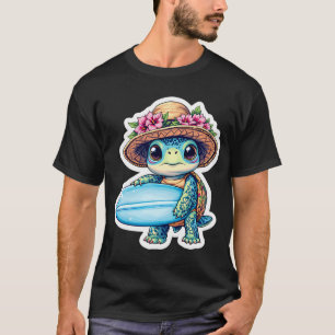 surfende schildpad t-shirt