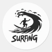 Surfende Silhouet Golf Vector Sticker (Voorkant)
