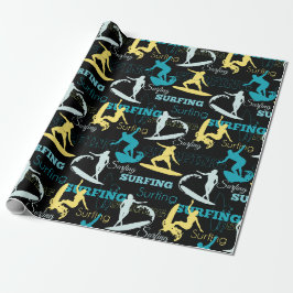 Surfende Silhouetten Cadeaupapier