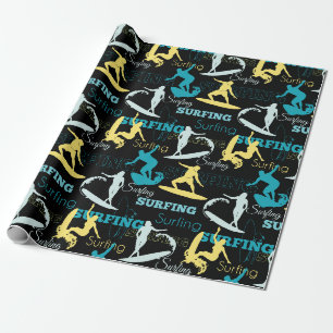 Surfende Silhouetten Cadeaupapier