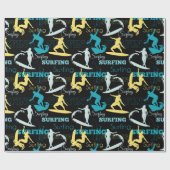 Surfende Silhouettes Cadeaupapier (Vlak)