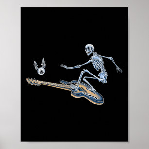 Surfende Skelet Halloween Themagift voor Surf Lief Poster