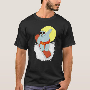 Surfende sneeuw Man Snowboard Snowman Cool Grafisc T-shirt