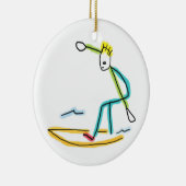 Surfende Stickman Keramisch Ornament (Rechts)
