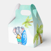 Surfende strandoceaan tropische zomerverjaardag bedankdoosjes (Achterkant)