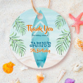 Surfende strandoceaan tropische zomerverjaardag bedankjes labels