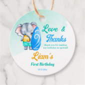 Surfende strandoceaan tropische zomerverjaardag bedankjes labels (Voorkant)