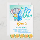 Surfende strandoceaan tropische zomerverjaardag kaart (Voorkant)