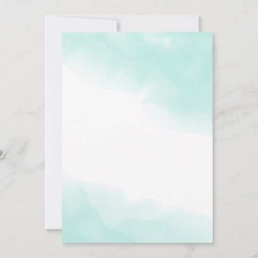 Surfende strandtropische bruiloft kaart (Achterkant)