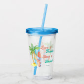 Surfende strandzomerbruiloft bevoordeelt aangepast acryl drinkbeker (Achterkant)