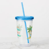 Surfende strandzomerbruiloft bevoordeelt aangepast acryl drinkbeker (Links)