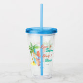 Surfende strandzomerbruiloft bevoordeelt aangepast acryl drinkbeker (Voorkant)
