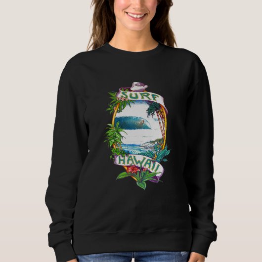 Surfende Surf Hawaii  Retro Throwback Maui S Trui (Voorkant)