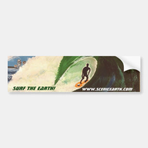 Surfende Surfer Ocean Tube Ride Car Sticker Art