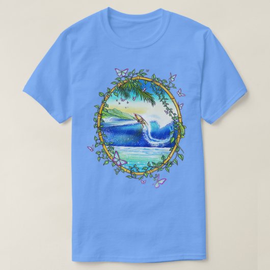 Surfende Surfer Retro Throwback 70's Surf T-shirt (Design voorkant)