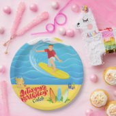 Surfende verjaardag papieren bordje (Feest)