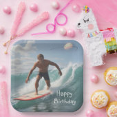 Surfende verjaardag papieren bordje (Feest)