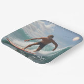 Surfende verjaardag papieren bordje (Gebogen)