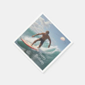 Surfende verjaardag servet (Hoek)