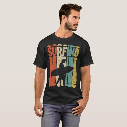 Surfende Vintage T-shirt (Voorkant volledig)