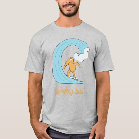 Surfende vogel t-shirt (Voorkant)