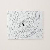 Surfende volwassen kleurstof Puzzle Legpuzzel (Horizontaal)