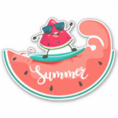 Surfende watermeloen sticker (Voorkant)