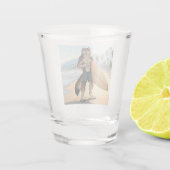 Surfende Wolf Shot Glas (Achterkant)