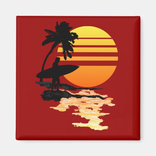Surfende zonsopgang magneet (Voorkant)