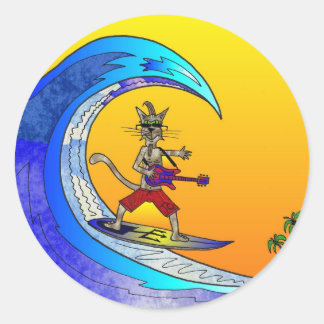 surfenTomCat1 Ronde Sticker
