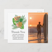 Surfer Adventure Afstuderen Hartelijk dank Briefkaart (Voorkant / Achterkant)