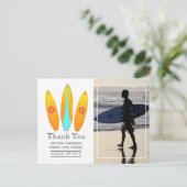 Surfer Adventure Graduation Party Briefkaart (Staand voorkant)
